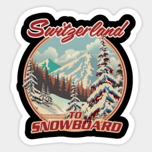 Switzerland To Snowboard Sticker